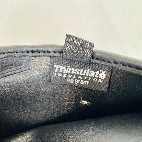 LEATHER THINSULATE Women’s Gauntlet Long Biker Moto Warm Gloves, Size L - Picture 7 of 7